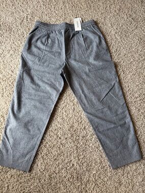 Adolfo Dominguez Men's Gray Elastic-Waist Chinos